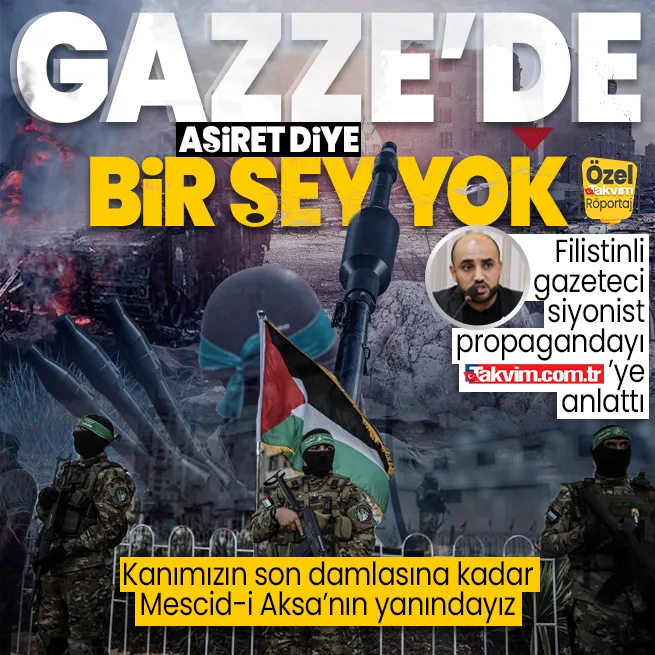 Filistinli gazeteci terör devleti İsrail’in sözde Gazze planını takvim.com.tr’ye anlattı: Aşiret planı siyonist propagandadır! Kanımızın son damlasına kadar Mescid-i Aksa’nın yanındayız
