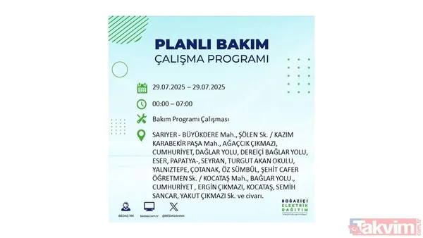 Bugün İstanbul'da elektrik ve su kesintisi var mı? BEDAŞ ve İSKİ duyurdu: Hangi ilçeler etkilenecek? - 9