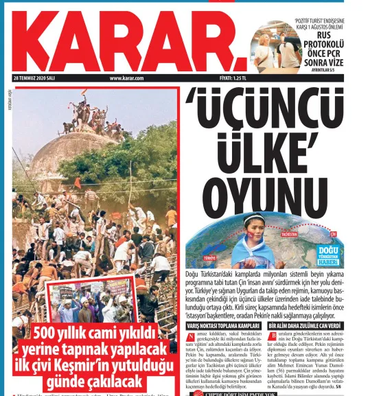 Ahmet Davutoğlu, Karar Gazetesi’ni örnek göstererek Uygur Türkleri üzerinden iftiraya kalkıştı!