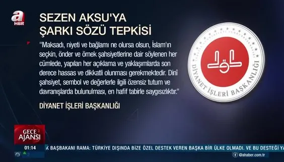 Diyanet’ten Sezen Aksu’ya şarkı sözü tepkisi