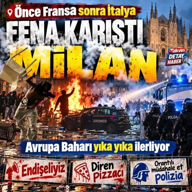 Avrupa Baharı İtalya kapısına dayandı: Milanoda hayat pahalılığı eylemleri! Polis ve göstericiler çatıştı