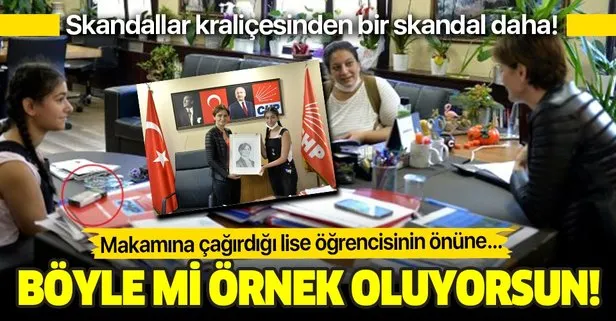 Skandallar kraliçesi CHP’li Canan Kaftancıoğlu’ndan bir skandal daha! Lise öğrencisinin ağırlarken masaya sigara koydu!