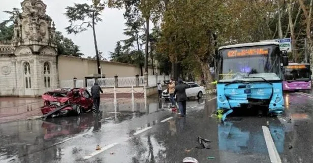 Son dakika: Dolmabahçe’de feci kaza! İETT otobüsü ile otomobil çarpıştı!