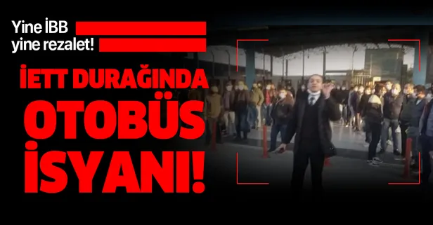 İstanbul'da yine ulaşım rezaleti! Vatandaşlardan İETT durağında otobüs isyanı!
