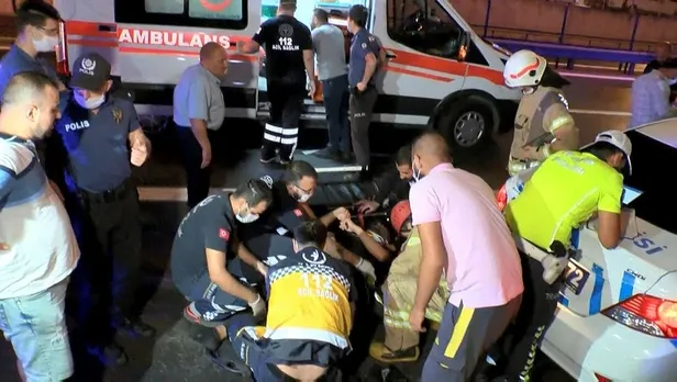 Son dakika: İstanbul Pendik'te korkunç kaza: Otomobille çarpışan kamyon takla attı-7