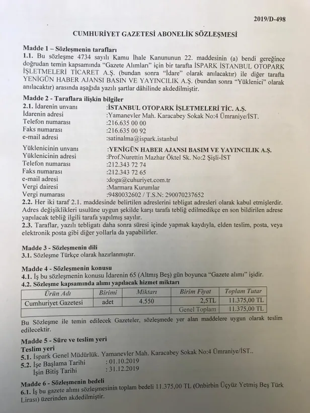 İmamoğlu'ndan Cumhuriyet gazetesine kıyak!-1