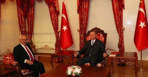 Başkan Erdoğan, Tunus Meclis Başkanı Raşid Gannuşi’yi kabul etti