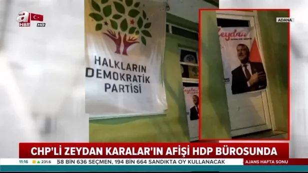 HDP binasına CHP’nin adayı Zeydan Karalar’ın afişi asıldı