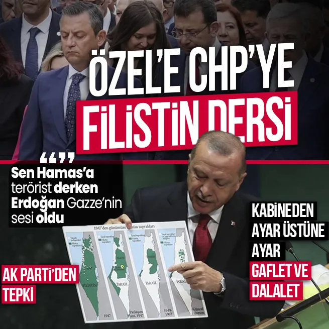 AK Parti Sözcüsü Ömer Çelikten Başkan Erdoğanı hedef alan Özgür Özele Filistin dersi! | Kabine üyelerinden peş peşe tepkiler