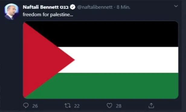 İsrail Savunma Bakanı Naftali Bennett'in hacklenen hesabından Filistin ve Türkiye paylaşımı-1