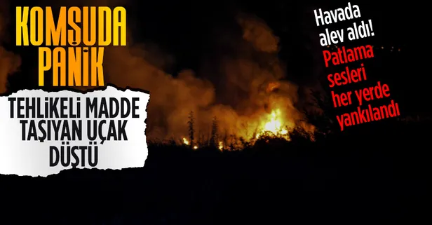 Ukraynalı firmaya ait tehlikeli madde taşıyan uçak Yunanistan'da düştü