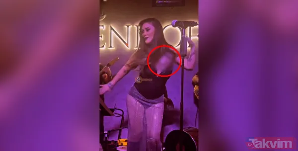 Hamdi Alkan’ın 8 yıllık eski eşi Selen Görgüzel sahnede frikik verdi! Göğüsleri birden açıldı! “Üst tarafı komple ortaya çıkıyor...” - 11