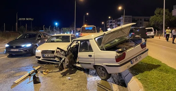 Edirne'de trafik kazasında 2 kişi yaralandı