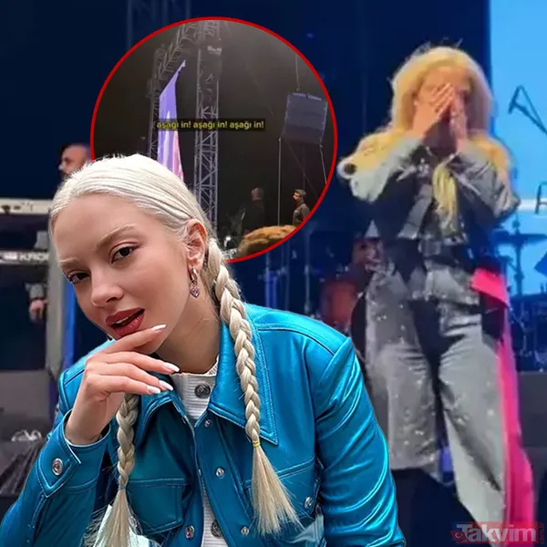 Ece Seçkin'in konserinde yürekler ağza geldi! Sahne iskelesine tırmanan hayranını zor indirdi - 1