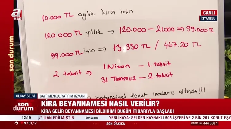 Kira beyannamesi süreci başladı