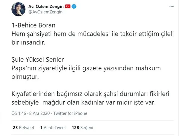 SON DAKİKA: AK Parti Milletvekili Özlem Zengin’den başörtüsü yasakçılarına sert tepki: Mazereti olamaz-3