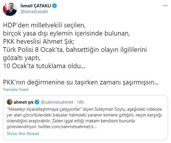 İçişleri Bakanlığından terör sempatizanı vekil Ahmet Şık'a tokat gibi yanıt: PKK’nın değirmenine su taşırken zamanı şaşırmışsın-1