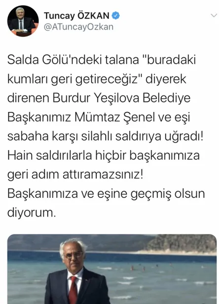 Yalan terörü bu defa Salda Gölü üzerinden yapıldı! Yeşilova Belediye Başkanı Mümtaz Şenel’in saldırıya uğramasını Salda Gölü’ne bağladılar!-4