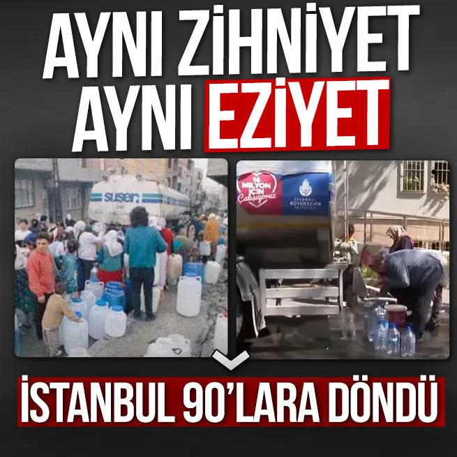 İstanbulda 90ları aratmayan görüntüler! Sular kesik... Mahalleli elde bidon tanker peşinde koşuyor: Perişan haldeyiz