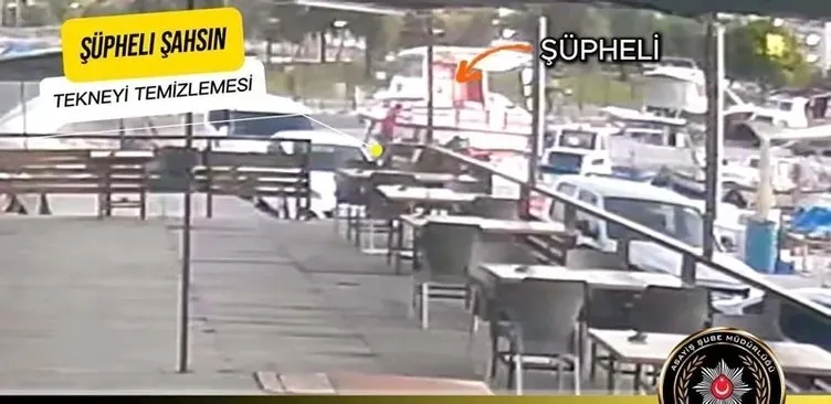 Cinayet sonrası katil tekneyi temizliyor