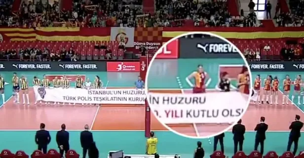 Galatasaraylı voleybolcu İlkin Aydın'dan skandal hareket! Türk Polis Teşkilatı pankartını tutmadı sosyal medyadan tepki yağdı