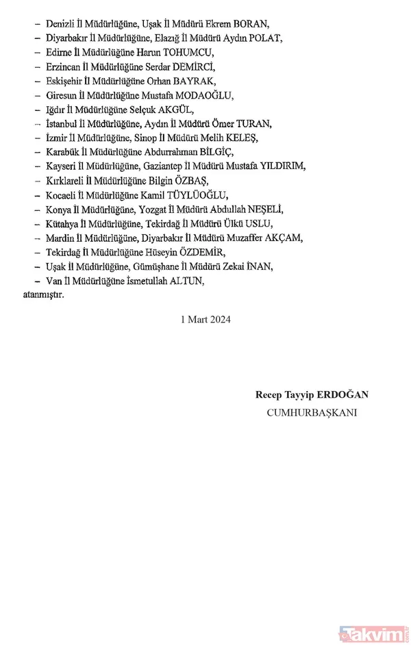 SON DAKİKA I Cumhurbaşkanlığı atama kararları Resmi Gazete'de yayımlandı! 4 ilin emniyet müdürü değişti - 3