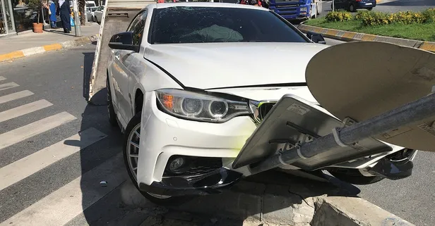 Polisten kaçarken refüje çıktı! Saniye saniye kaydedildi