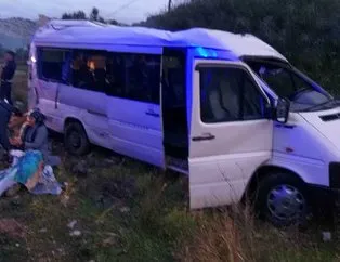 Muğla’da feci kaza! İşçi minibüsü takla attı