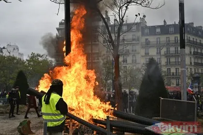Fransa’da sarı yelekliler gösterilerin birinci yılında yine sokaklarda