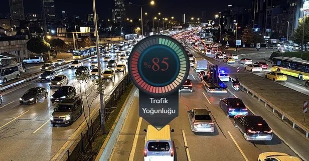 İstanbul'da mesai sonrası trafik durma noktasına geldi! Yoğunluk yüze 85