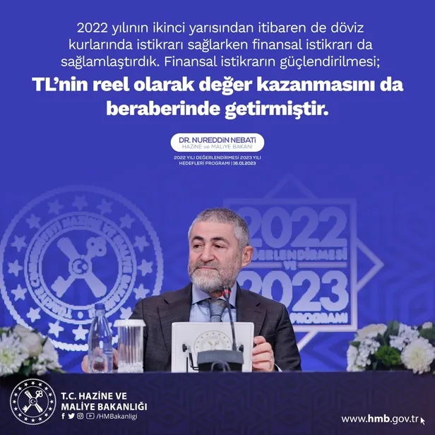 Bakan Nebati'den "2022 Yılı Değerlendirmesi 2023 Yılı Hedefleri Programı"nda flaş açıklamalar-2