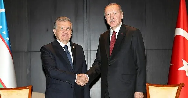 Son dakika: Başkan Erdoğan, Özbekistan Cumhurbaşkanı Mirziyoyev ile bir araya geldi