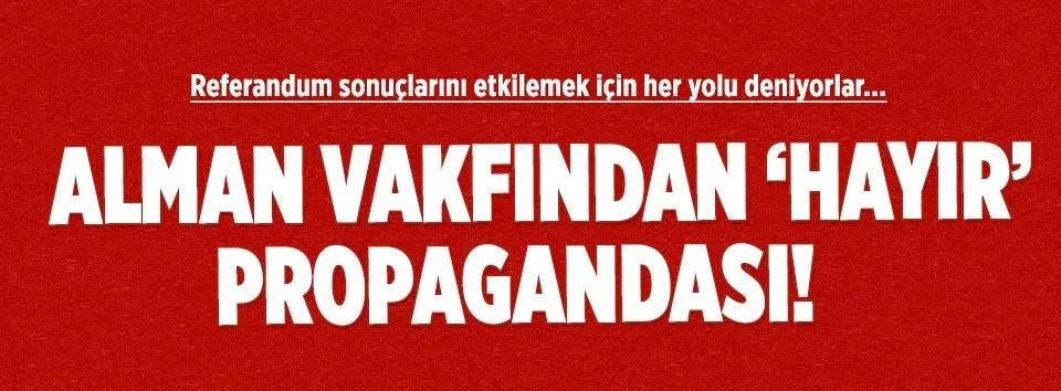 Alman vakfından Türkiye'de 'Hayır' propagandası