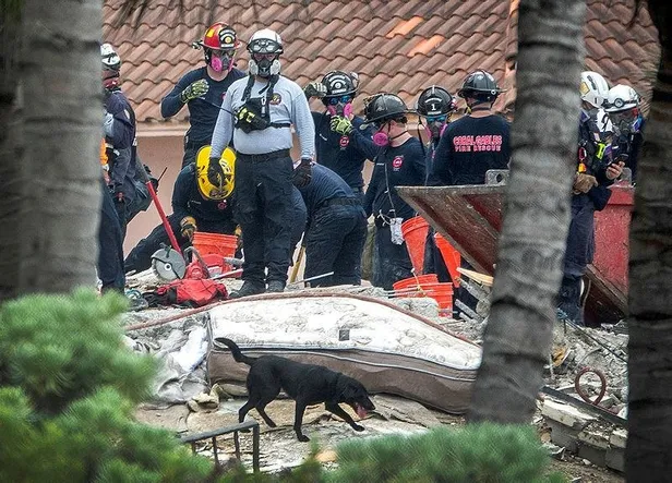 ABD Florida'da çöken binada can kaybı 12'ye yükseldi! 149 kişiye arama-kurtarma çalışmaları devam ediyor-7
