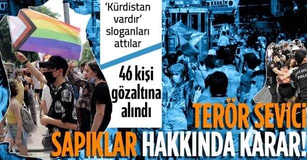 Son dakika: ’Kürdistan vardır’ sloganları atan LGBT’li sapıklar hakkında karar! 46 kişi gözaltına alındı
