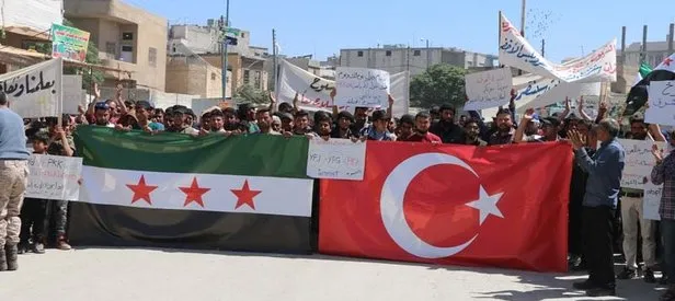 Cerablus’ta YPG/PKK protesto edildi