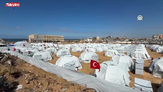 Gazze’de 2. Yıldız Tilbe Çadır Kenti açıldı