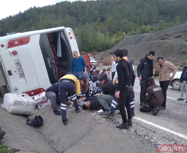 Can pazarı! Denizli'de işçi midibüsü devrildi ortalık karıştı... - 5
