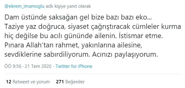 CHP’li İBB Başkanı İmamoğlu, Pınar Gültekin cinayeti üzerinden algı operasyonuna kalkıştı!