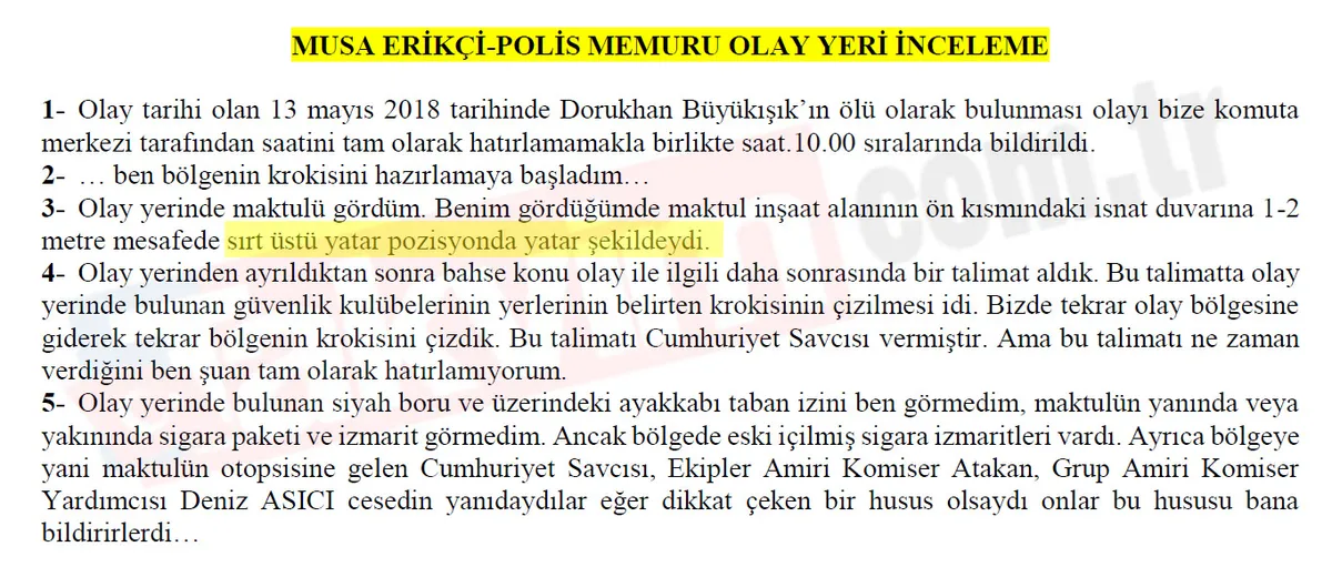 1779883638546.jpg Dorukhan Büyükışık dosyasında delillerle çelişen beyanlar! "Sırtüstü - yüzüstü" muamması: "Cesedin yeri değiştirildi" şüphesi-3