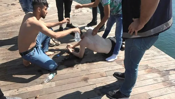İstanbul Haliç’te facianın eşiğinden dönüldü! Fotoğraf çekerken boğuluyordu!-2