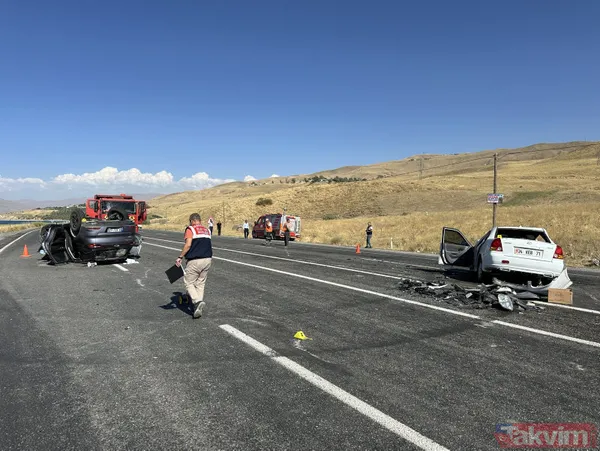 Van'da 'kafa kafaya' facia! Cip ters döndü otomobil kağıt gibi ezildi - 7