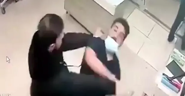 Hasta yakını hemşireyi darbetti! Saldırı anı kameraya anbean yansıdı