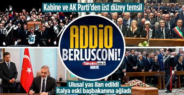 Berlusconi’ye veda! Türkiye’den üst düzey iki isim katıldı