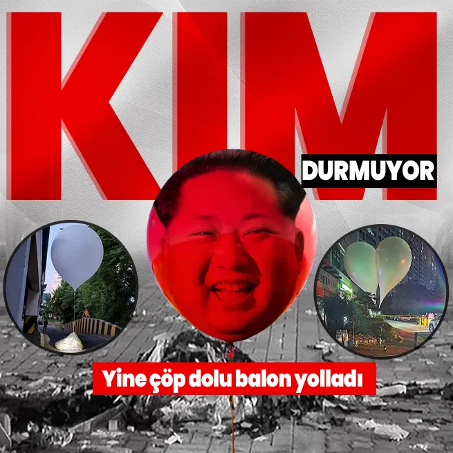 Kim Jong Un durmuyor! Güney Kore’ye yine çöp dolu balon gönderdi
