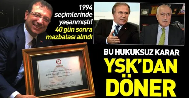 Bu hukuksuz karar YSK’dan döner! 1994 seçimlerinde Mehmet Ali Şahin’in mazbatası 40 gün sonra alınmıştı