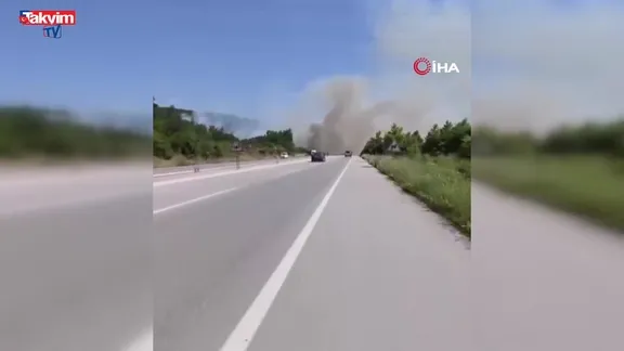 Lapseki'de yangın!