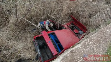 Kilis’te feci kaza! Otomobil dereye uçtu