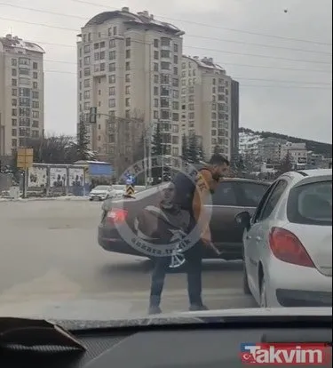 Ankara Çankaya’da kendisini uyaran sürücüye saldıran çekiçli trafik magandası tutuklandı!