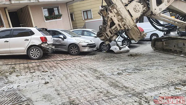 Kağıthane'de facianın eşiğinden dönüldü: Fore kazık makinesini çeken halat koptu! O anlar kamerada - 11